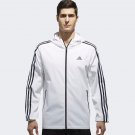 adidas men's 3 Stripes Windbreaker Hooded Jacket