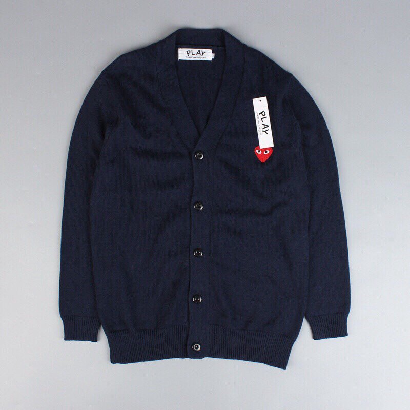 CDG PLAY Bronze Crew Neck Cardigan Sweater