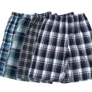 Men Summer Cotton Roving Plaid Middle Waist Beach Shorts