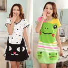Women Cartoon Nightwear Sleepwear Casual Short Sleeve Sleep Dress