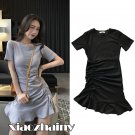 Women Casual Round Neck Short Sleeve Mini Dress