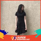 Ladies Fashion Office Wear Dress Women Short Sleeve Irregular Midi Dresses