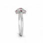 Sunshine Set Indian Ruby and White Topaz Halo Ring Unique Proposal Ring For Her