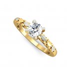 Vermeil 925 Silver Dainty Natural White Topaz Band Antique Designer Women's Ring