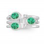 Emerald Wedding Ring Solid 925 Silver Jewelry Vintage Emerald CZ Wedding Band
