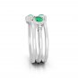 Emerald Wedding Ring Solid 925 Silver Jewelry Vintage Emerald CZ Wedding Band