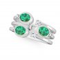Emerald Wedding Ring Solid 925 Silver Jewelry Vintage Emerald CZ Wedding Band