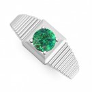 Men's Emerald Ring 925 Sterling Silver May birthstone Jewelry Fathers day gift