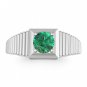 Men's Emerald Ring 925 Sterling Silver May birthstone Jewelry Fathers day gift