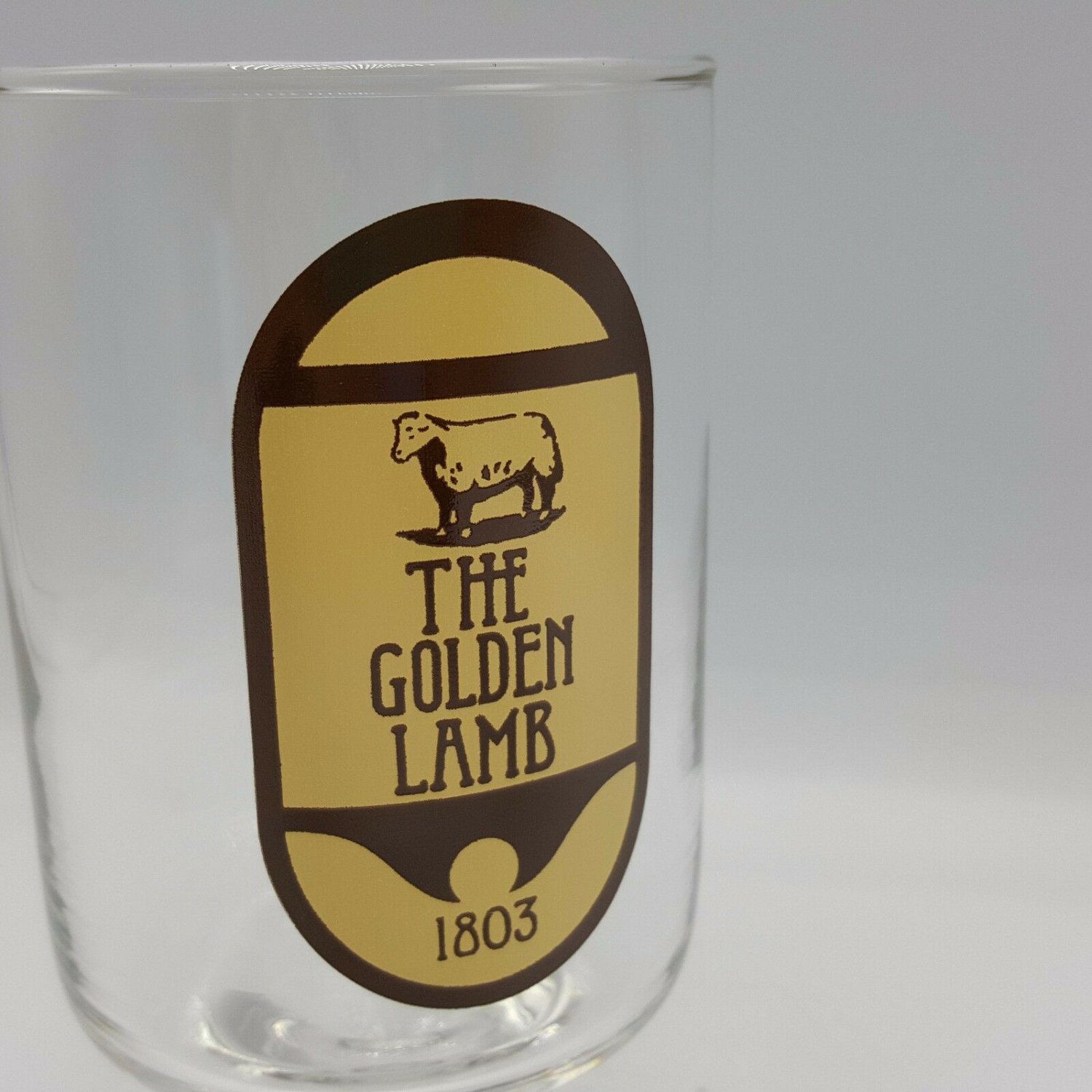 Golden Lamb Inn Goblet Glass Beverage 10 oz Lebanon Ohio
