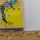 Gift Tag Rubber Stamp Birthday To From Hero Arts Surprise package E632