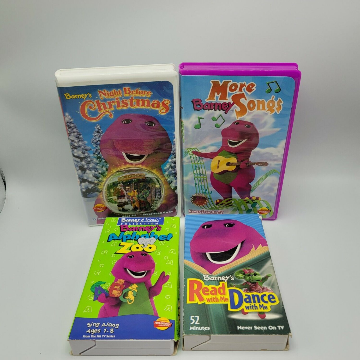 Barney VHS Night Before Christmas Alphabet Zoo Read Dance More Song Lot ...