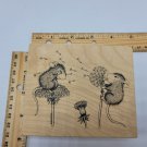 House Mouse Blowing Dandelions Rubber Stamp Wood Mount 44  1997 Summer Jareckie