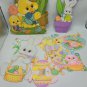 Vintage Easter cut out wall decor Beistle 2 sided lot 10 Bunny Rabbit Chick USA