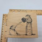 House Mouse Drops Rubber Stamp wood mounted 10 Jareckie 1997 Medicine Sick