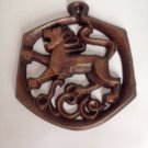 Vintage August Birthday Leo horoscope wall decor cast metal wall copper color