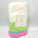 Pottery Barn Baby Simone Crib Skirt Dust Ruffle Pink Green Rick Rack Daisy