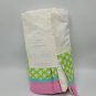Pottery Barn Baby Simone Crib Skirt Dust Ruffle Pink Green Rick Rack Daisy