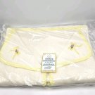 Kozee Komfort Baby Blanket Yellow White Crochet Trim Ribbon Flowers Vintage