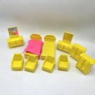 Liddle Kiddles Snap Happy Yellow Bedroom Furniture 1968 Set Bed Vanity Mattel