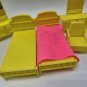 Liddle Kiddles Snap Happy Yellow Bedroom Furniture 1968 Set Bed Vanity Mattel