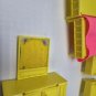 Liddle Kiddles Snap Happy Yellow Bedroom Furniture 1968 Set Bed Vanity Mattel