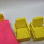 Liddle Kiddles Snap Happy Yellow Bedroom Furniture 1968 Set Bed Vanity Mattel