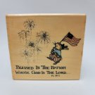 Patriotic Holly Pond Hill Stamp Blessed Is Nation God Lord Rubber Susan Wheeler