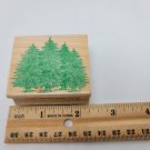 PINE TREE FOREST WOODS Landscape HERO ARTS E244 Vintage 1985 mount Rubber Stamp