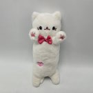 Nigitte! Nyanko Cat Kitten Yell Squeeze Squeak Plush 8" Toy Japan White Pink Bow