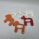 Tupperware Noahs Ark Replacement Tupper Toys Animal pieces horse bear Red orange
