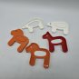 Tupperware Noahs Ark Replacement Tupper Toys Animal pieces horse bear Red orange