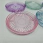 Tupperware Vintage Rainbow Prism Beverage Coasters Set of 6 Clear Plastic Pink