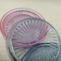Tupperware Vintage Rainbow Prism Beverage Coasters Set of 6 Clear Plastic Pink