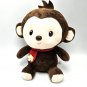 Plush Monkey Chimp Miniso Life Brown Red Scarf 9"