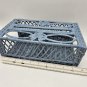 Wicker Tissue Box Cover Blue Vintage Painted Woven Dusty Rattan Rectangle