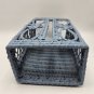 Wicker Tissue Box Cover Blue Vintage Painted Woven Dusty Rattan Rectangle