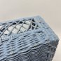 Wicker Tissue Box Cover Blue Vintage Painted Woven Dusty Rattan Rectangle