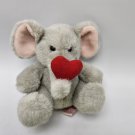 Plush Heart Elephant Plush Straight from Valentine 5" Gray Red Stuffed Animal