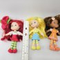 Strawberry Shortcake Lot 3 Small Soft Dolls Orange Lemon Hasbro 2008 6" huggable
