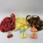 Strawberry Shortcake Lot 3 Small Soft Dolls Orange Lemon Hasbro 2008 6" huggable