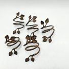Metal Napkin Rings Leaves set 5 Brown Metal Fall Autumn Tree Nature