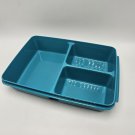 NO LID tucker plastic 0566 Serve n store Divided Storage Teal blue Green 10"