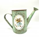 Tin Watering Can Marjolein Bastin Hallmark 6.5" Birdhouse Flowers Green Copper