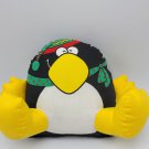 Christmas Penguin Stuffed Animal Cara Amerawell Fabric 1987 6" Cushhees