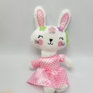 Happy Go Fluffy Walgreens Bunny Rabbit Plush White Girl Pink Gingham Dress 11"