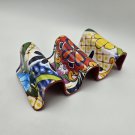 Colorful Floral Red Reversible Taco Shell Holder Stand Rack Prepara Melamine