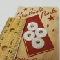 Vintage Button Star Bright White Faux Pearls Pearl Flat 4 Card 9/16 in