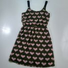 Xhilaration Junior's Sleeveless Green&Pink Heart  Empire Waist Dress Size Small