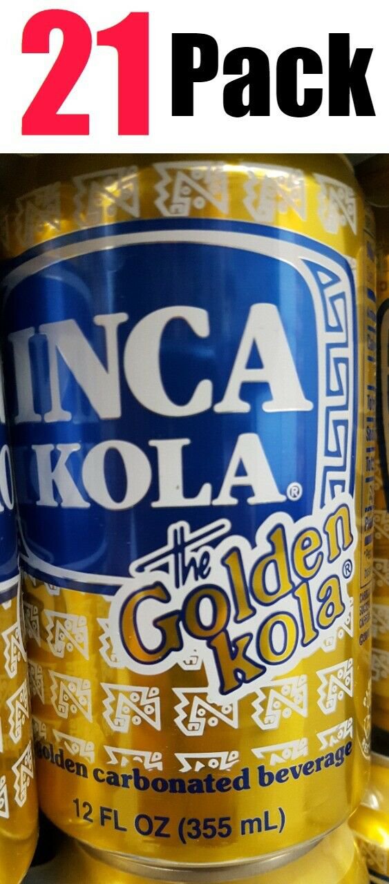 Inca Kola Golden Carbonated Beverage Soda - La Kola Dorada - 12 Oz Cans ...